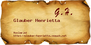 Glauber Henrietta névjegykártya