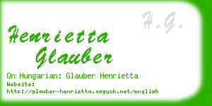 henrietta glauber business card
